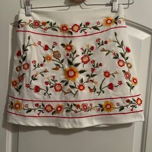 White floral skirt